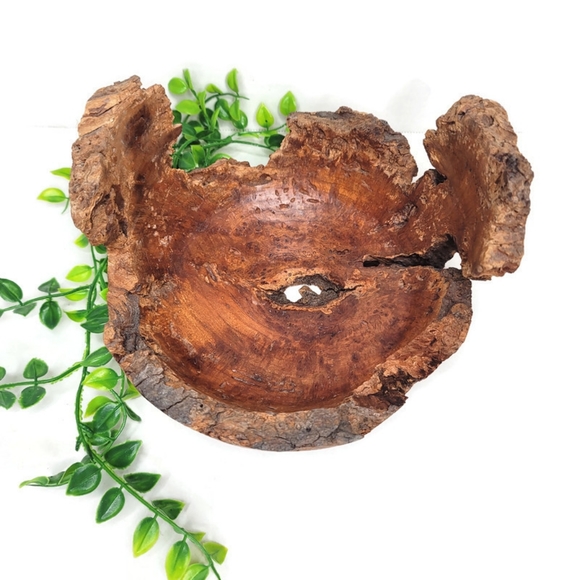 Paul C cherry burl bowl raw edge knots beautiful - Picture 2 of 14